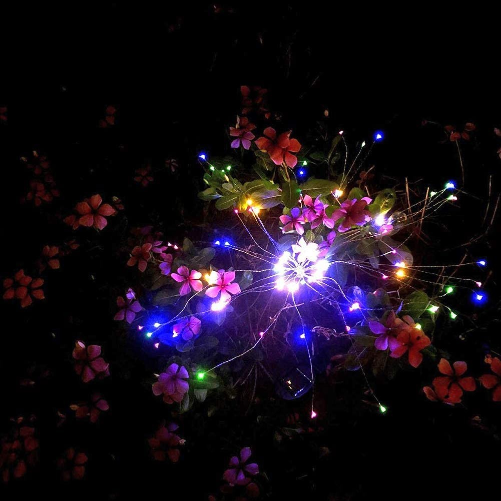 120 LED's Solar Lampe Outdoor Gartenleuchte Feuerwerk Rasen Beleuchtung Laterne Wasserfest (IP65) - Bunt