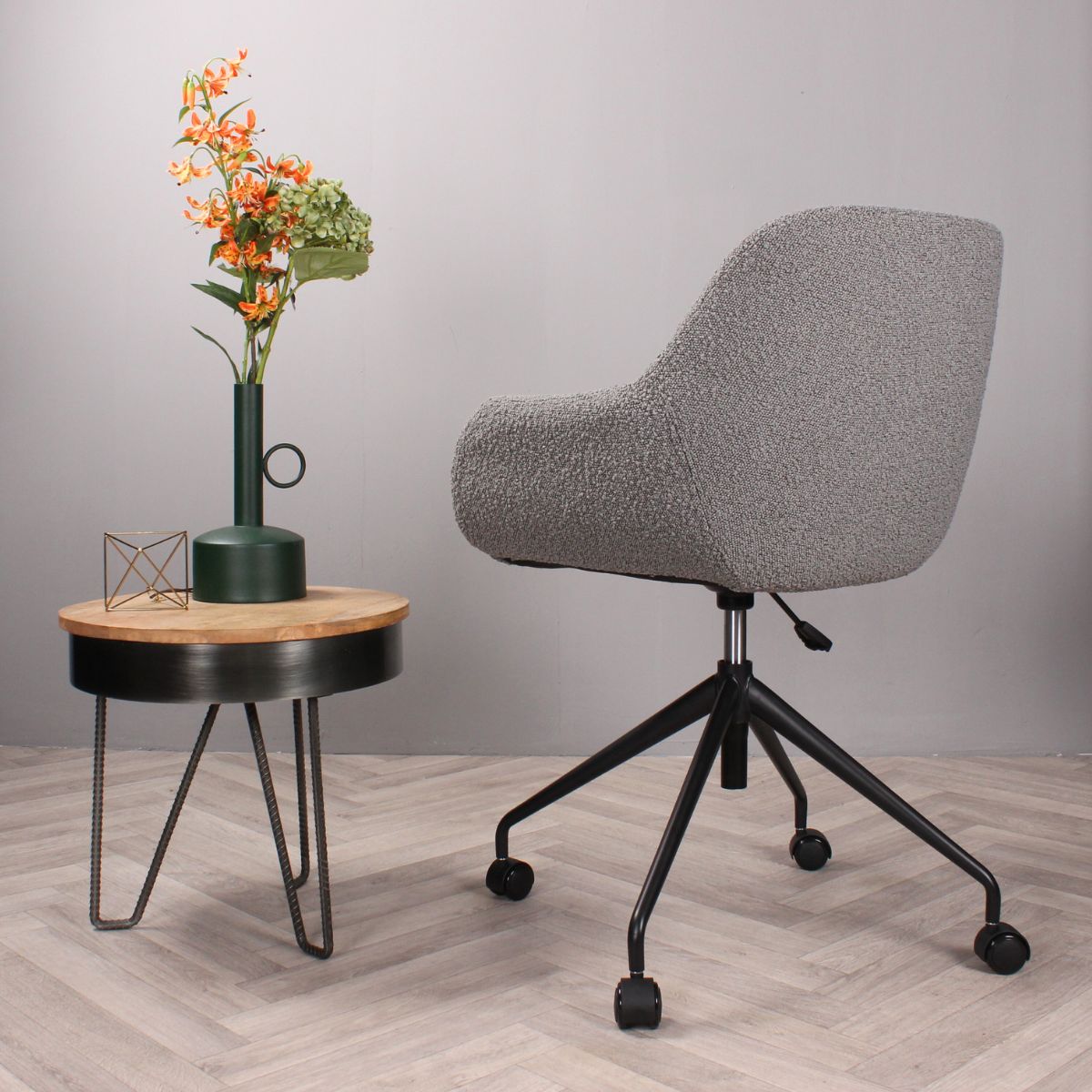 DS4U - Milan bureaustoel bouclé - grijs