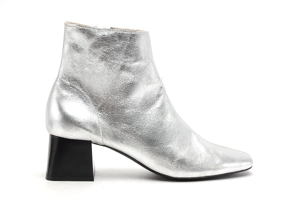 Fricote boots bottine talons femme 39532 metal argent