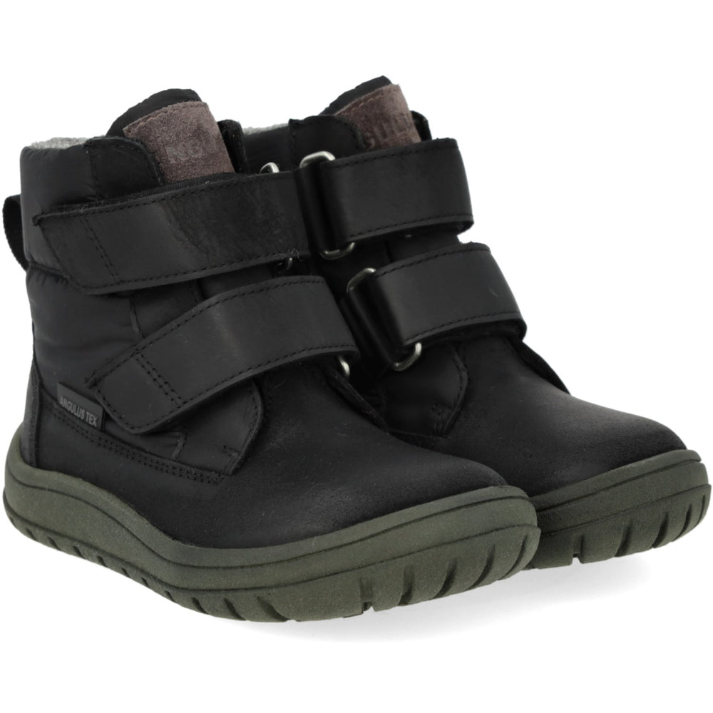 Køb Angulus Black/Dark Grey TEX-støvle I Nylon Med Slidstærke Læderdetaljer