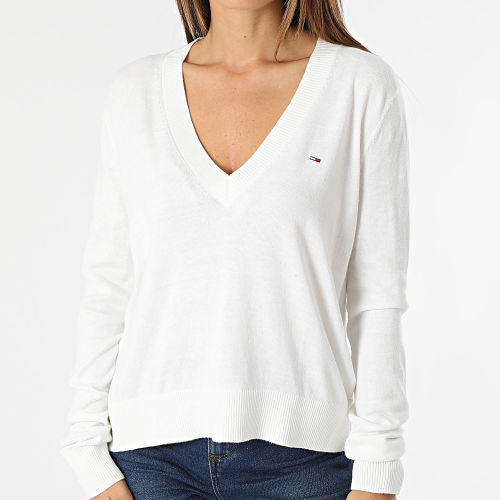 Pull Col V Femme Essential 6535 Beige Clair