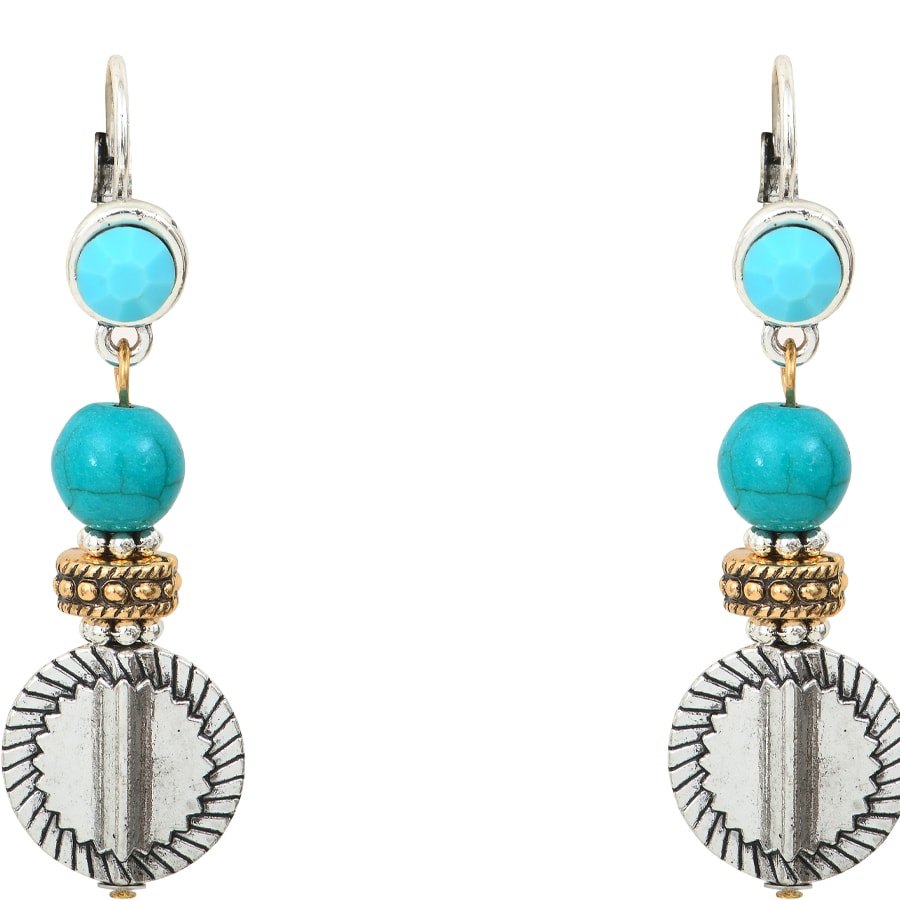 Boucles d'oreilles L'essence du cœur - Métal doré, argenté &  turquoise