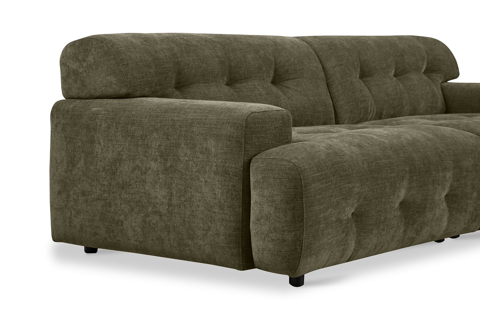 Bob 3-seter Tekstil City 34 Dark Moss Green med sorte ben.