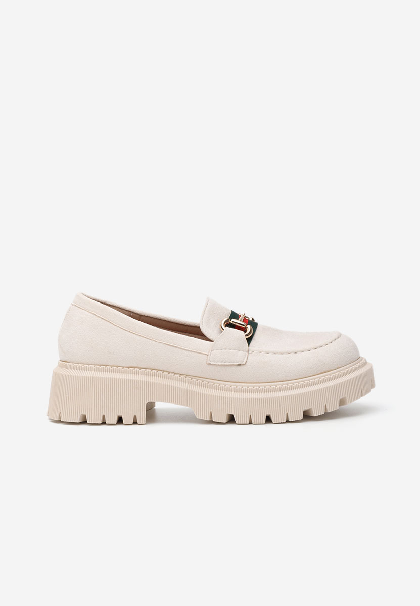 Mocassins à semelle épaisse beige Hindira V2