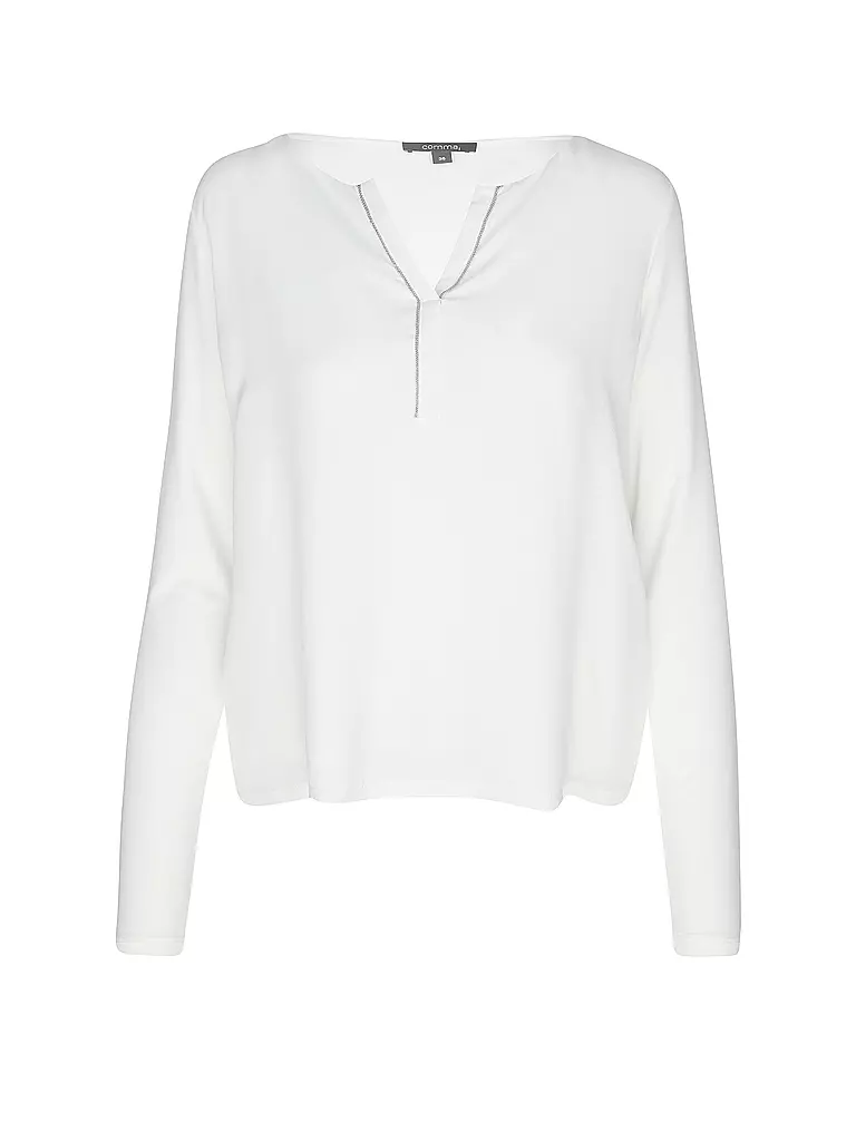 COMMA Langarmshirt weiss