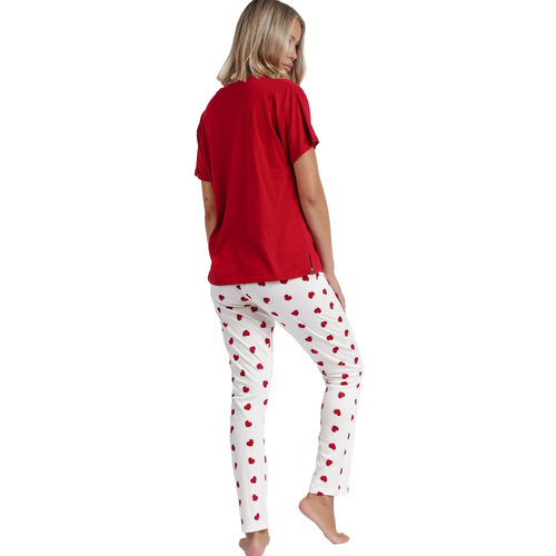 Admas - Pijama pantalón camiseta Dans Mon Coeur Rojo