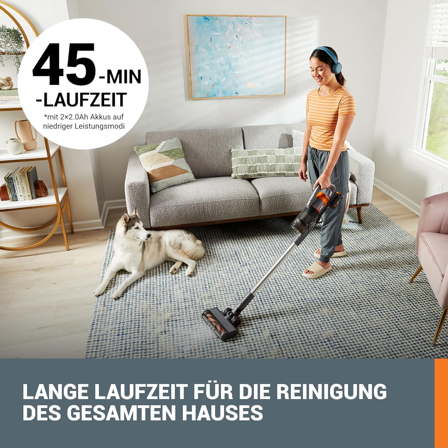 WORX 20V Akku Staubsauger WX038, 25Kpa Handstaubsauger kabellos, 45min Lange Laufzeit, leicht für Haustierhaare, Teppich, Auto - inkl. 2 Akkus und Wandhalterung Doppelladegerät