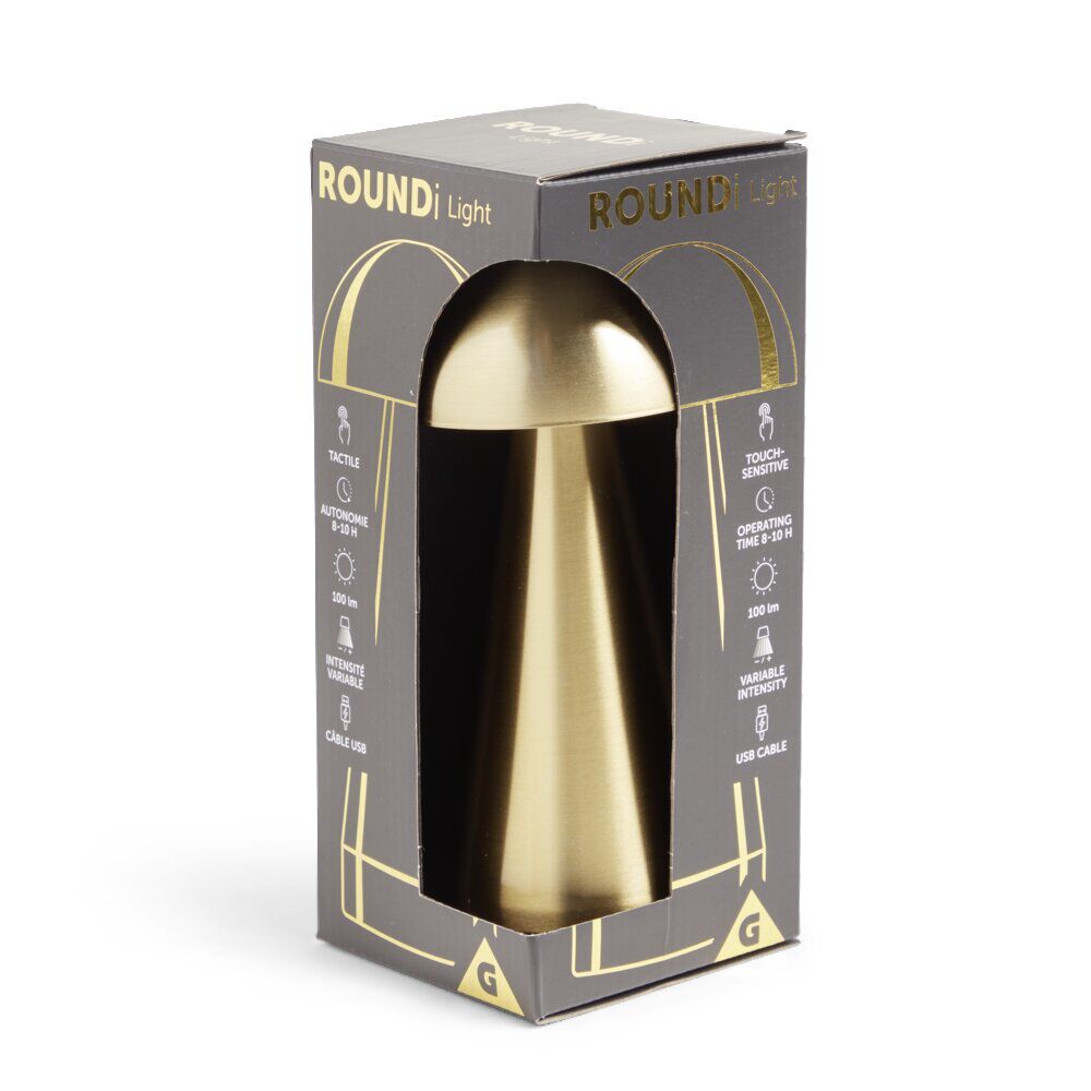 Lampe de table Roundi USB tactile jaune Ø9,5xH22,5cm