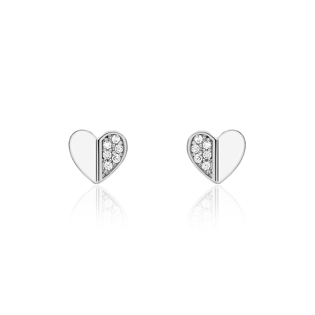 Boucles D'oreilles Pendantes Natacha Argent Blanc Oxyde De Zirconium