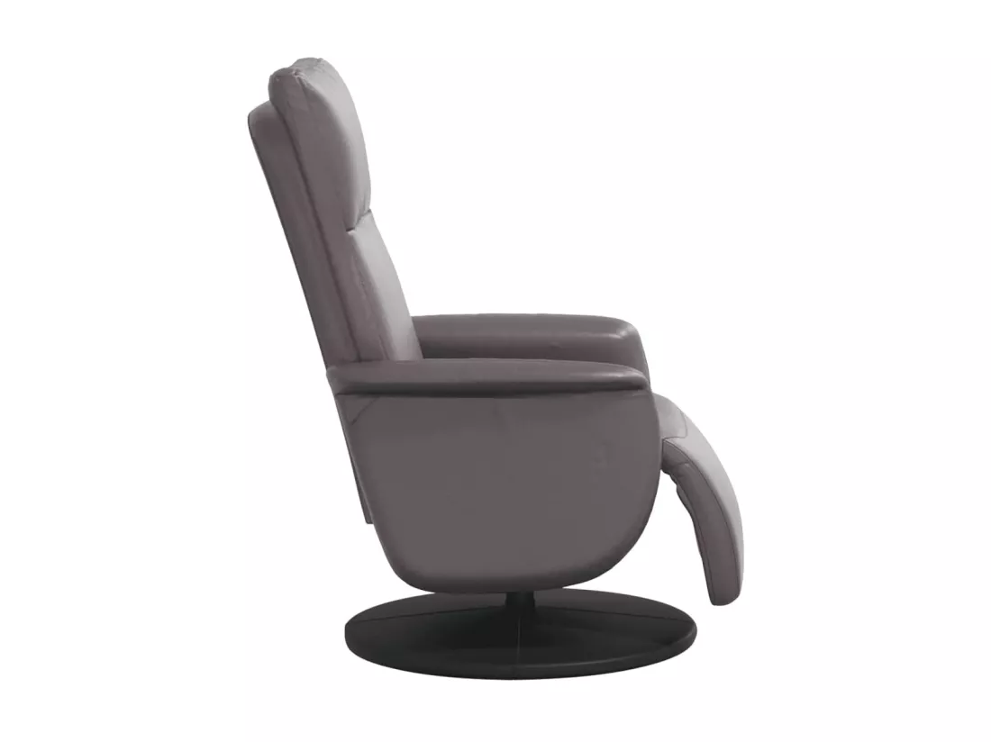 Fauteuil inclinable avec repose-pieds gris similicuir