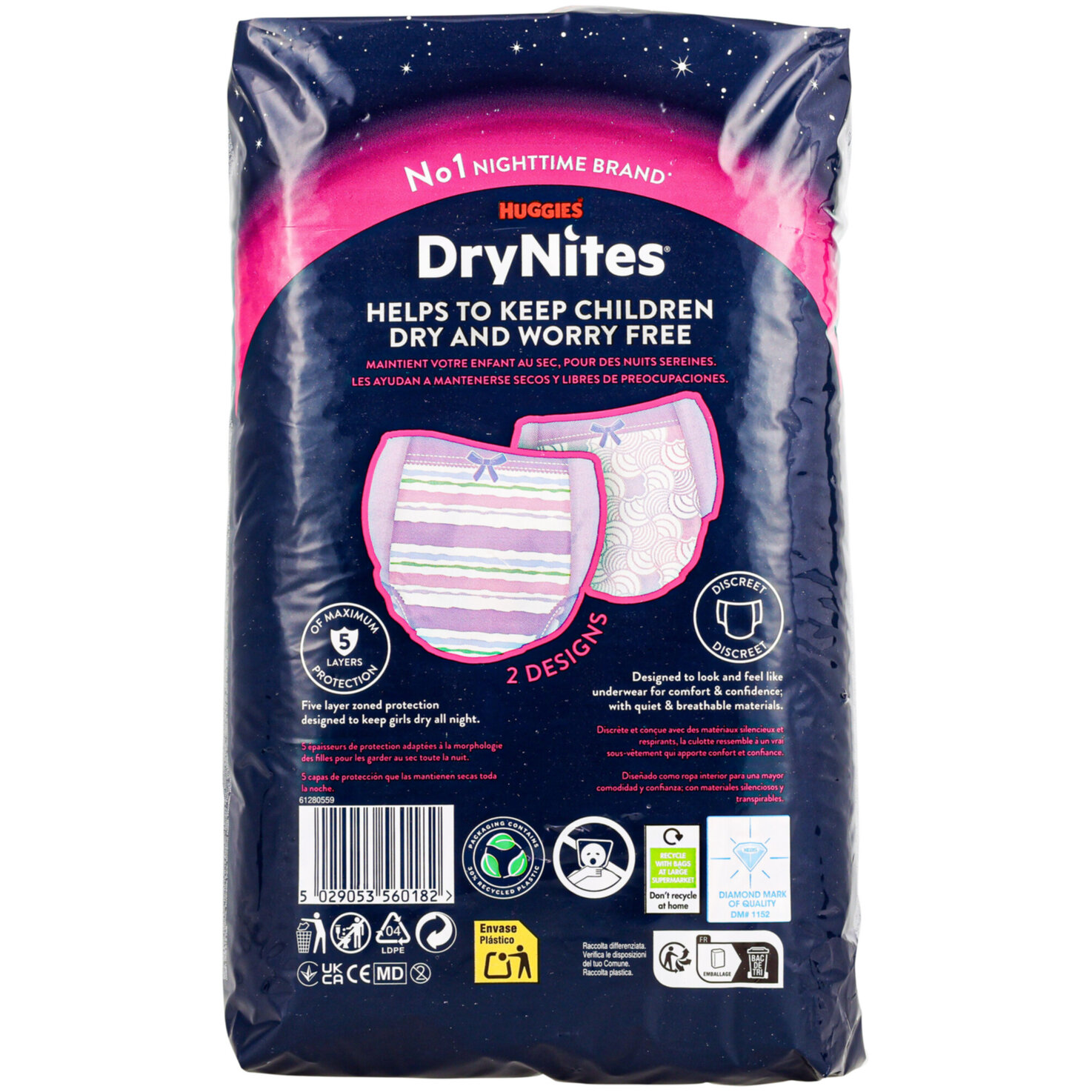 Huggies DryNites 8 -13 Jahre, 30-48kg, Girl Jumbo 13 Stück