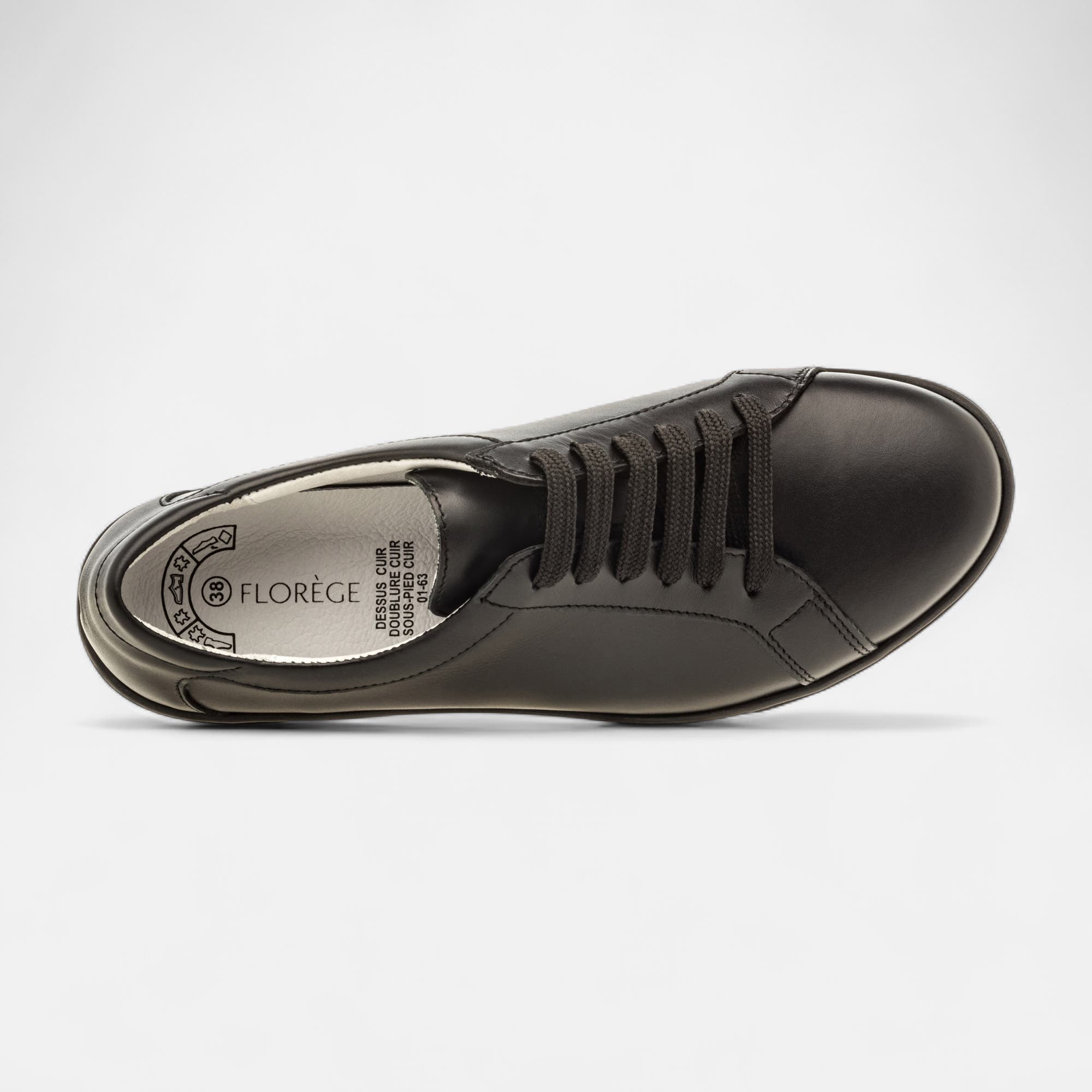 Derbies pieds sensibles Femme en cuir noir