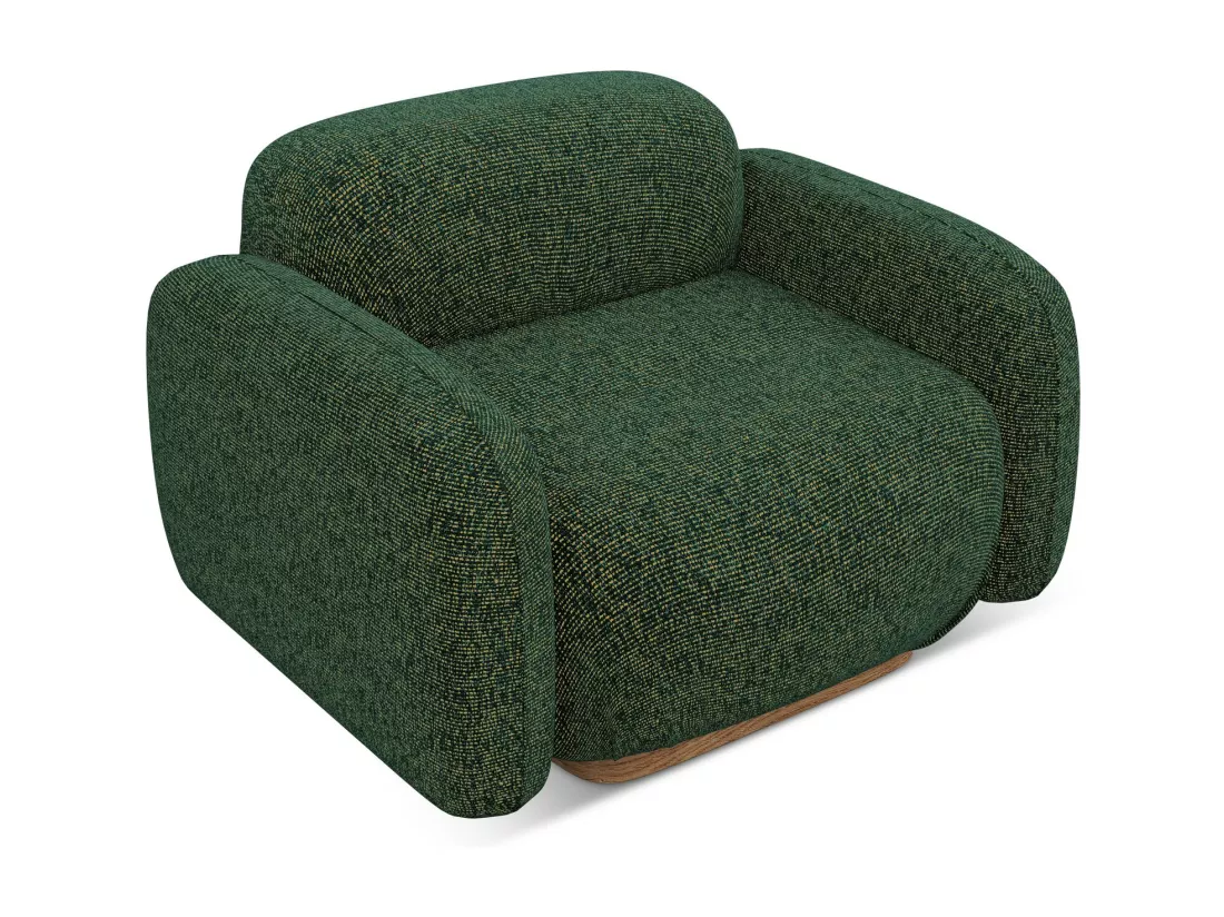 Fauteuil en tissu texturé - vert - AILANI