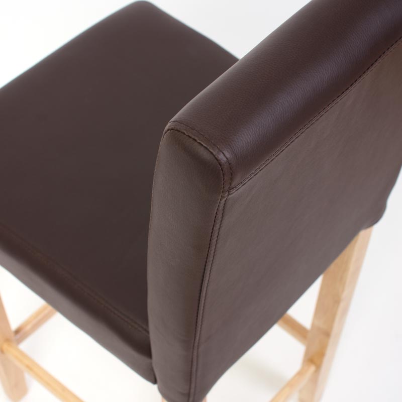 2er-Set Barhocker Cesena Leder ~ braun, helle Füße