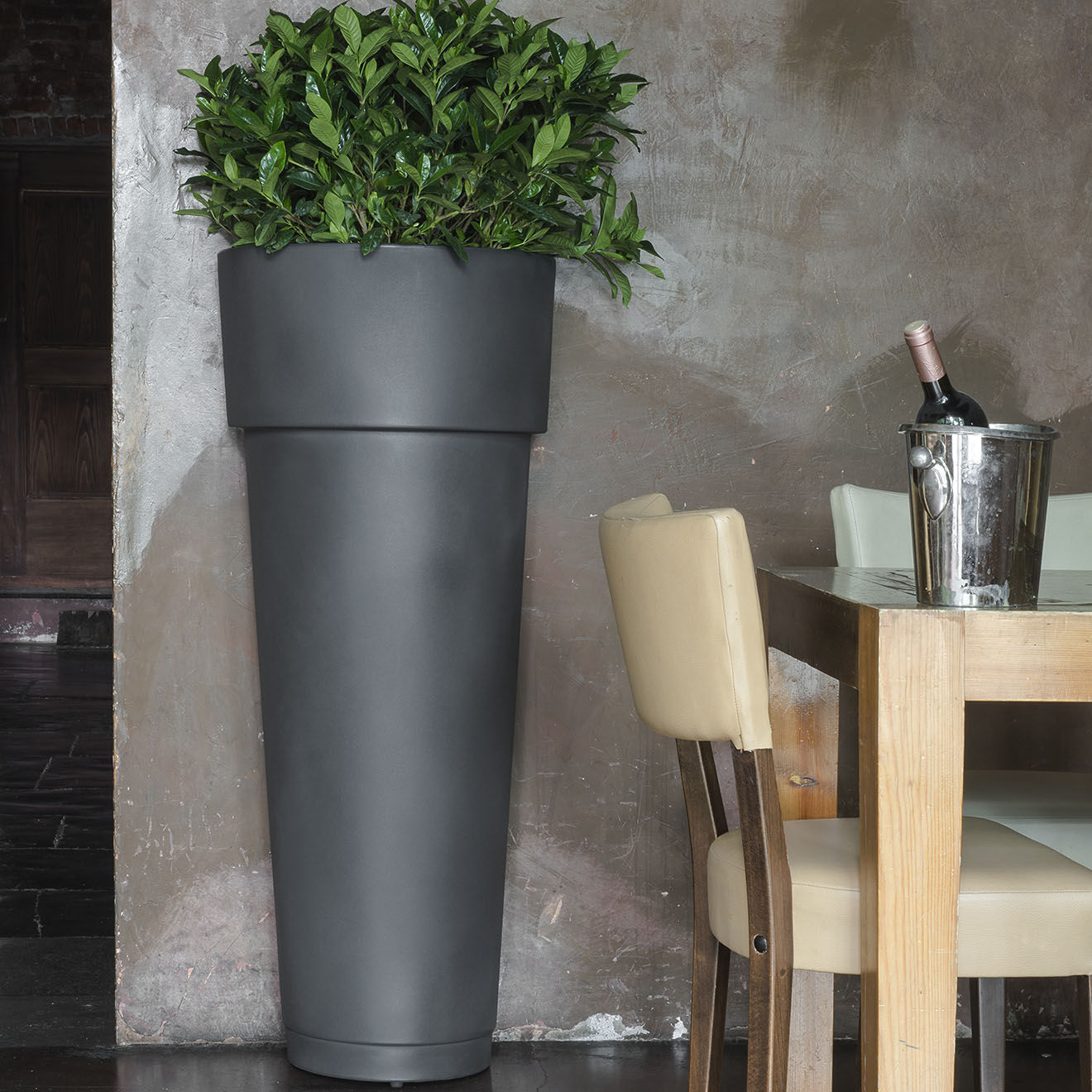 Serralunga Pot marcantonio design par nat wave anthracite - 51.5x120x35 cm