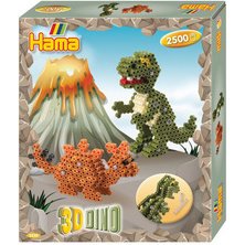 hama Perles à repasser midi 3D 'Dinosaures', coffret cadeau