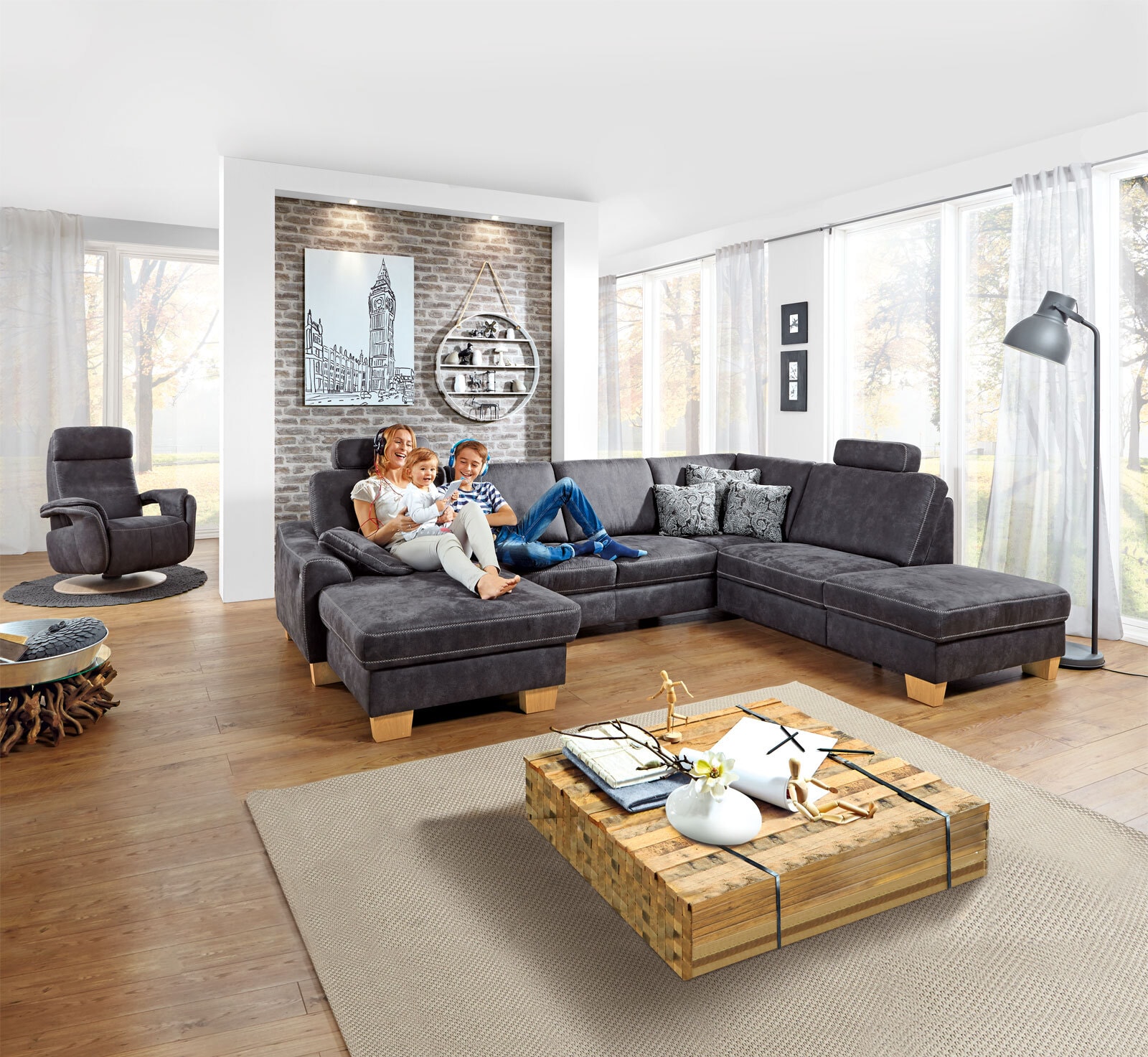 SYSTEMPOLSTER Wohnlandschaft ANTIBES SF grau