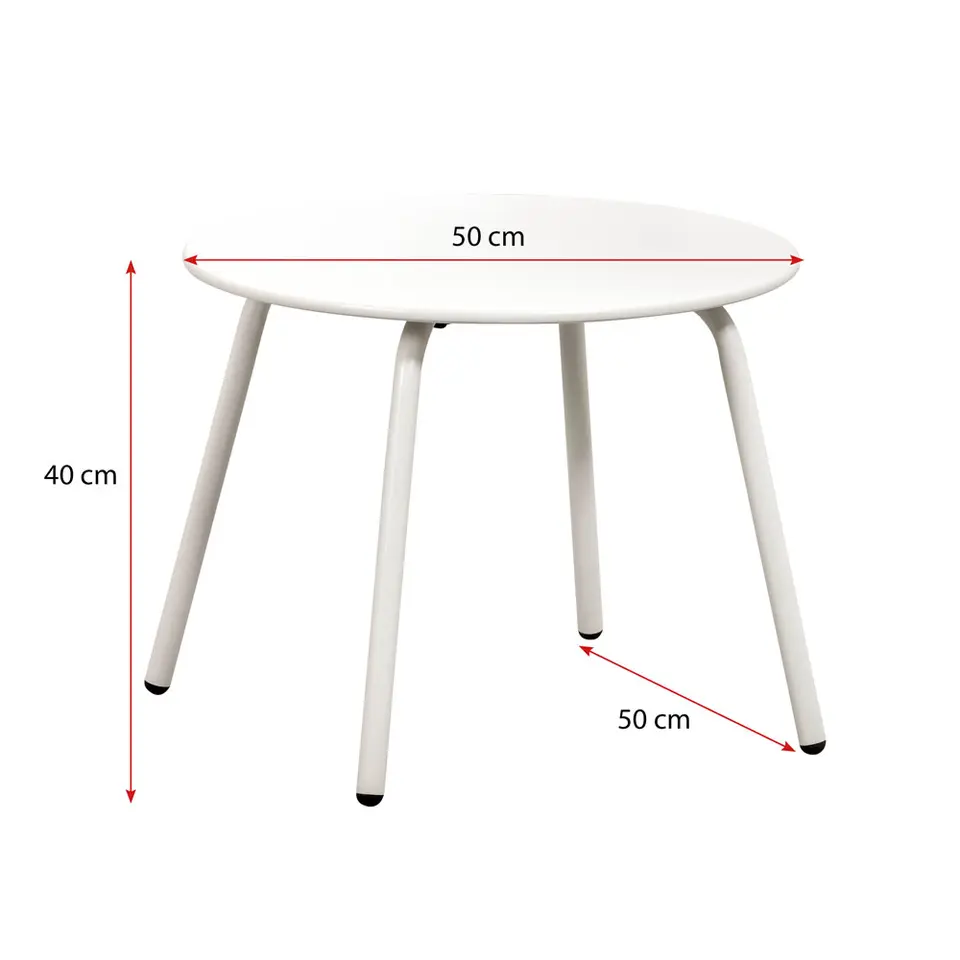 Bijzettafel Montreal - zand/metaal - Ø50 cm