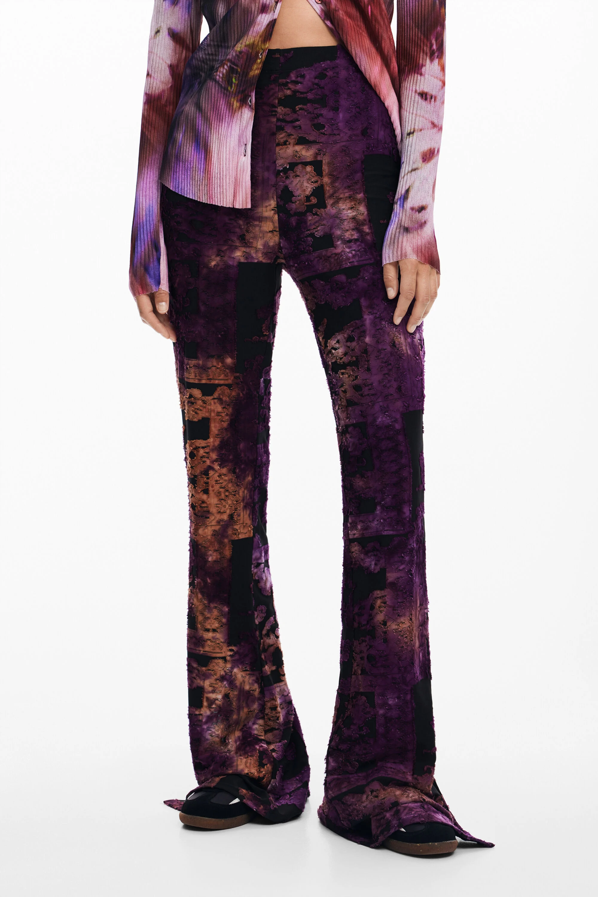 Calça campana devoré