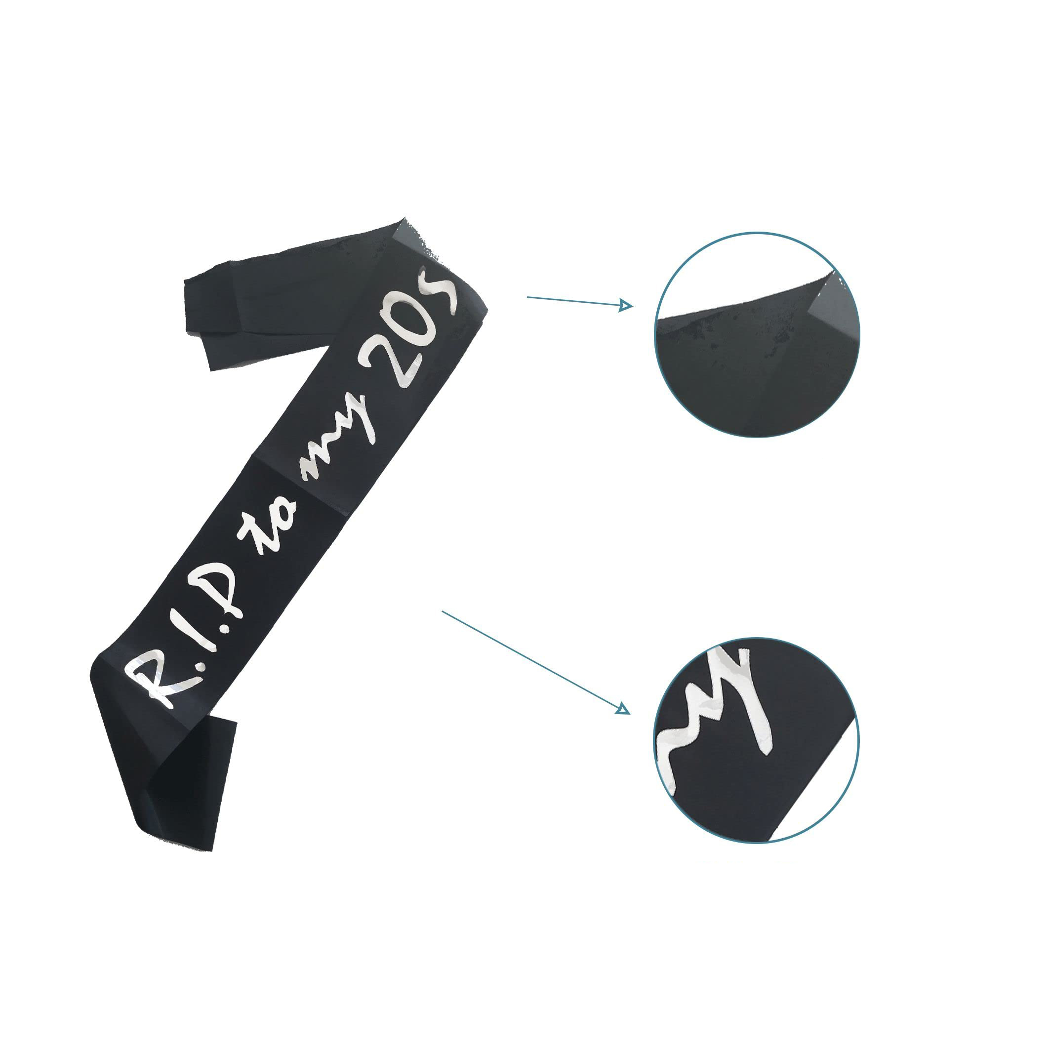 (2-tlg. Set) R.I.P to my Twenties Party Accessoire Schärpe   Krone - 30. Geburtstag