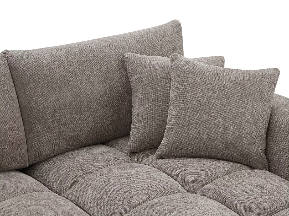 Canapé d'angle droit en tissu gris BERENIA