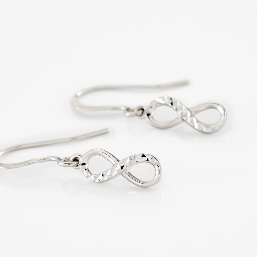 Boucles D'oreilles Pendantes Argent Blanc Teoxane