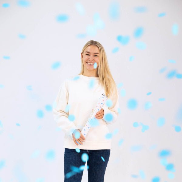Gender Reveal Confetti Kanon Lichtblauw 40cm