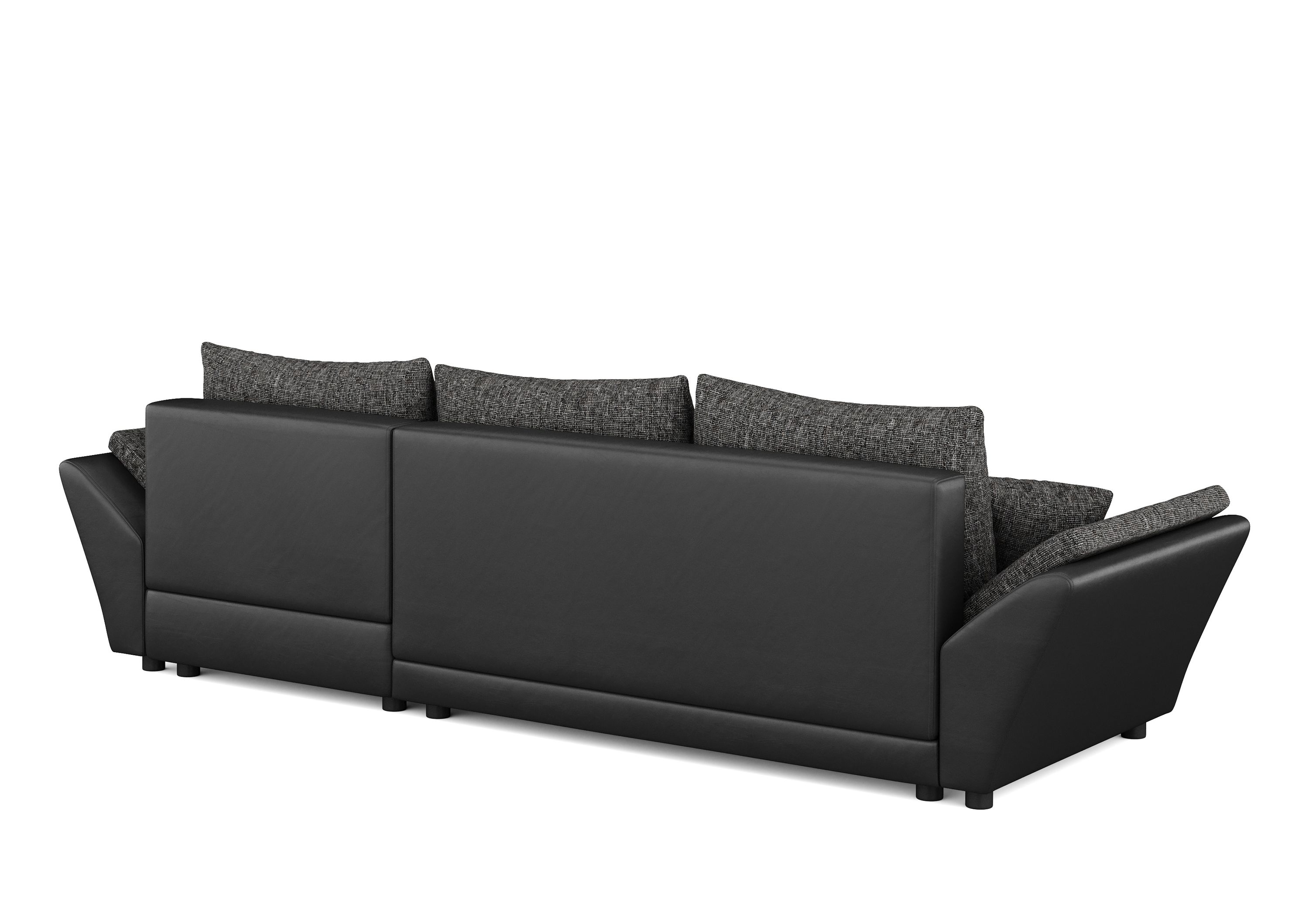 Ecksofa mit Schlaffunktion CAESAR links/rechts schwarz