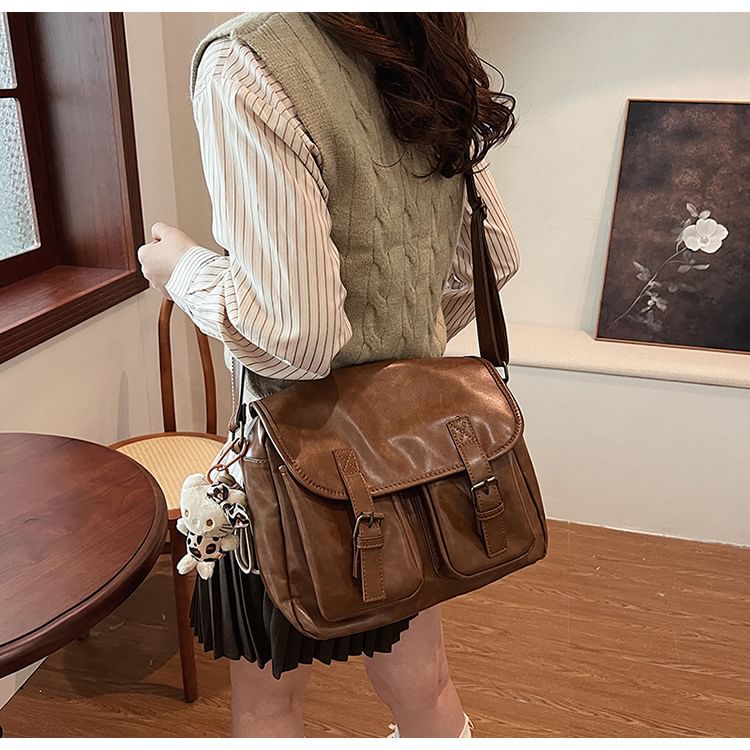 Velocia - Multi-Pocket Kunstleren Messenger Bag