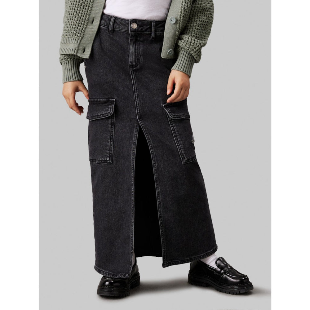Køb Calvin Klein Charcoal Grey Rgd Maxi Denim Nederdel