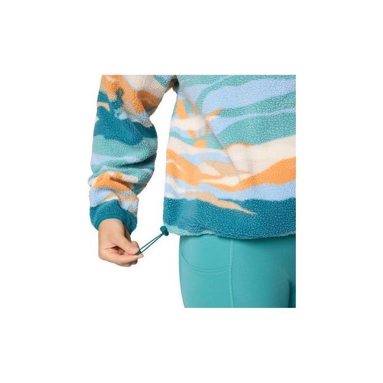 Columbia W Helvetia II Printed Cropped Half Snap Teal Rogue Valley