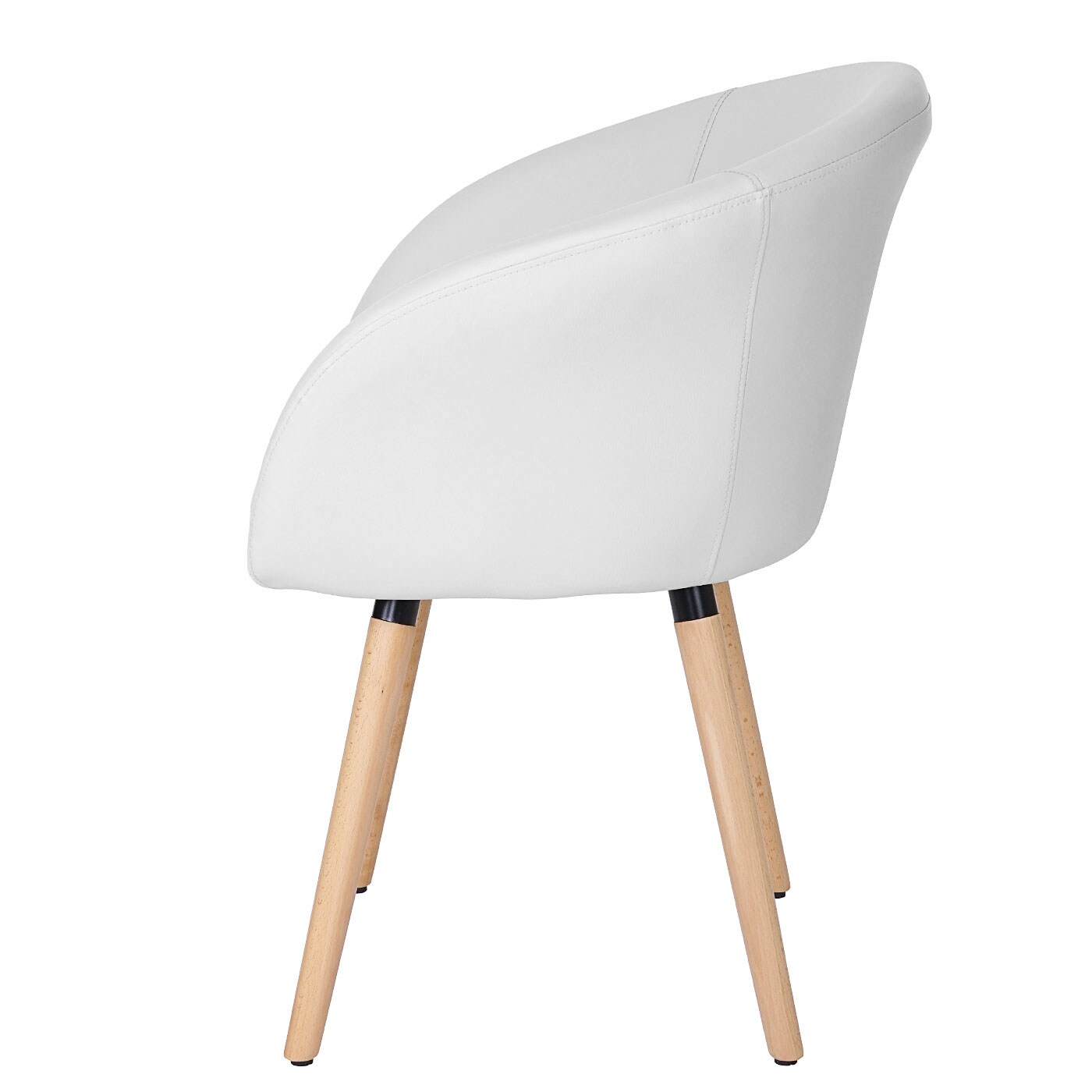 6er-Set Esszimmerstuhl Vaasa T633, Stuhl Küchenstuhl, Retro 50er Jahre Design ~ Kunstleder, weiß