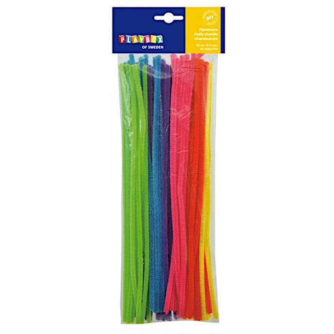 Chenilledraht - 30 cm - 50 Stück - neon