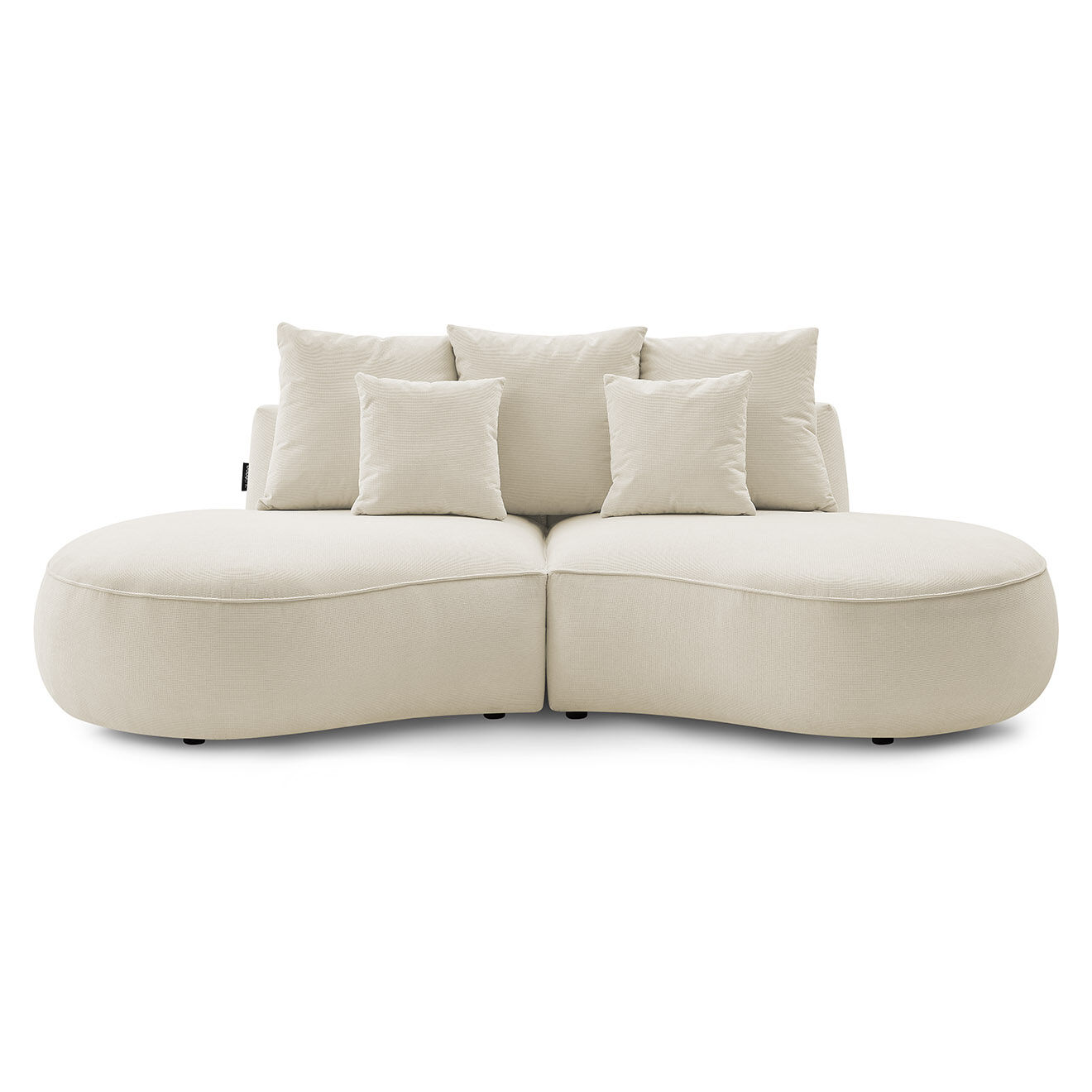 Bobochic Canapé droit fixe 3 places saint-germain tissu texturé beige - 260x145x92 cm