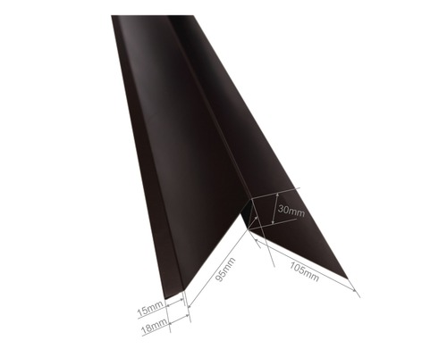 PRECIT-lood zonder druiprand, chocoladebruin RAL 8017, 1000 mm x 105 mm x 95 mm