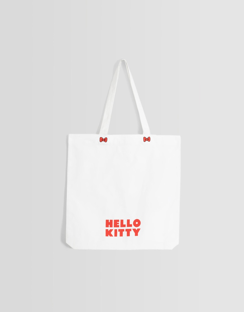 Bolsa de tecido estampada com Hello Kitty
