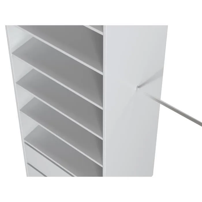 Kit Dressing 2 Colonnes 2 Penderies 6 Tiroirs Décor Blanc L 177 X P 48 H 200,2 Cm Combi Kit dressing