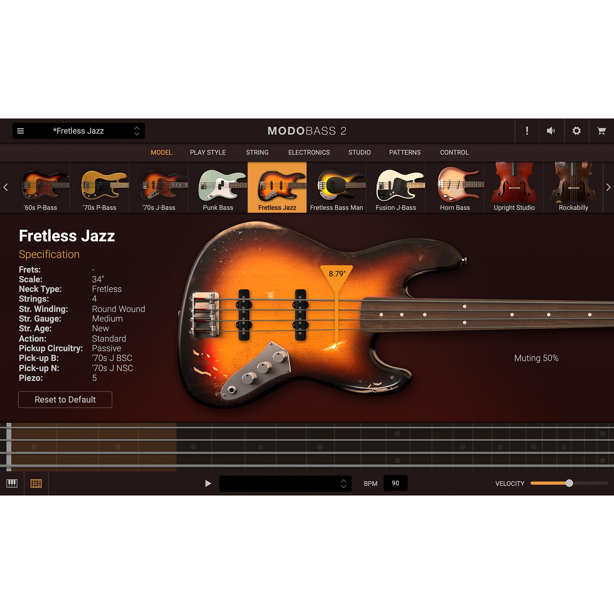 IK Multimedia MODO Bass 2.0 virtuele basgitaar plug-in (download)