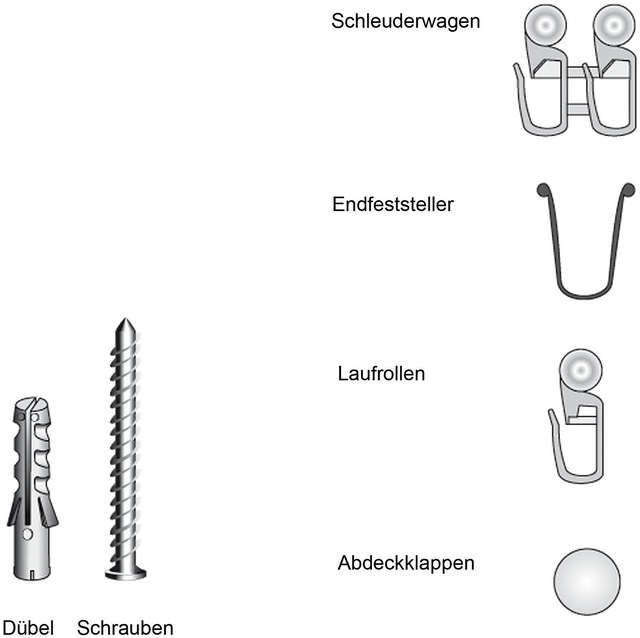 Liedeco Sichtschutzbefestigungen Zubehör-Set »für 1-läufige Gardinenschienen«
