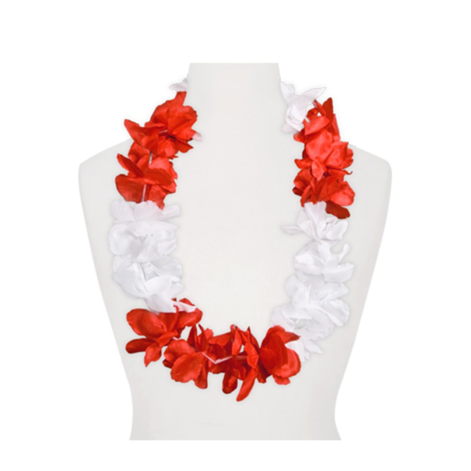 (100cm) Fussball Fan Blumen Kette Party Accessoire Fanartikel für EM / WM / 1. August - Schweiz
