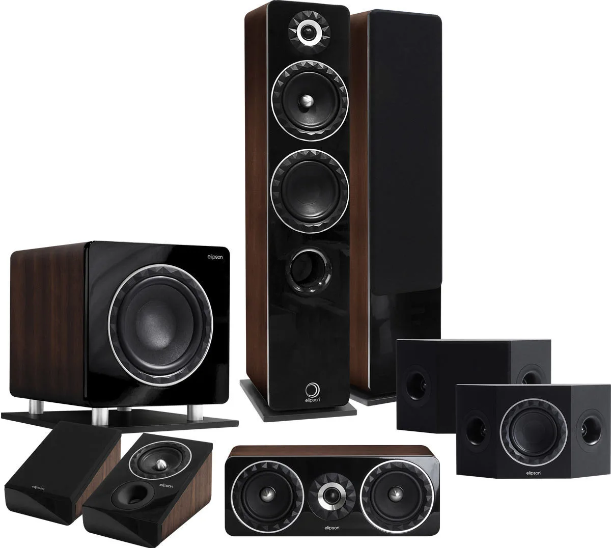 Elipson Prestige Facet HCS 14F 5.1.2 Noyer Packs enceintes grand spectacle
