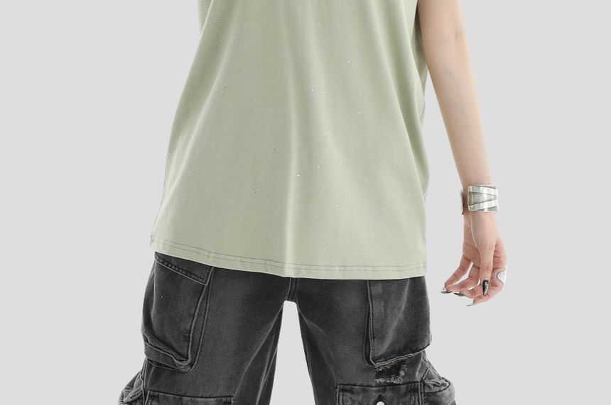 Banash - Mouwloos T-shirt met reflecterende print