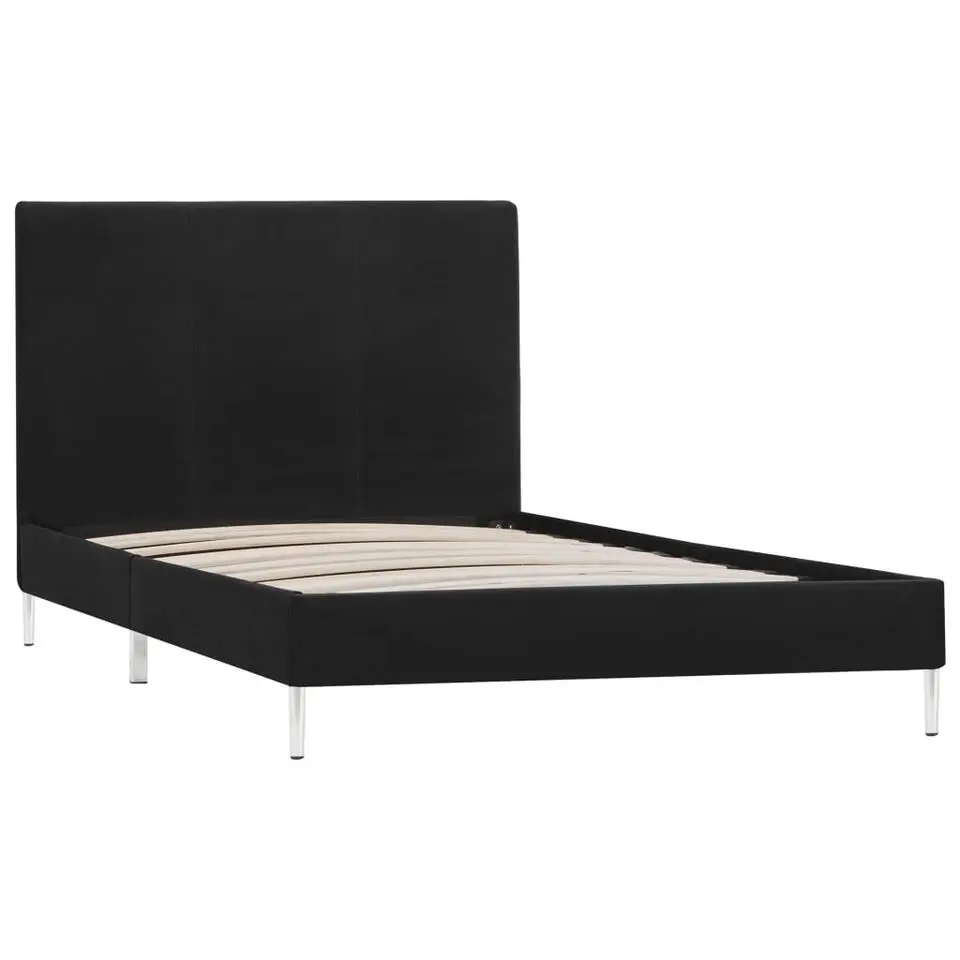 vidaXL - Bed frame met hoofdeinde - Zwart - Stof - 90x200 cm