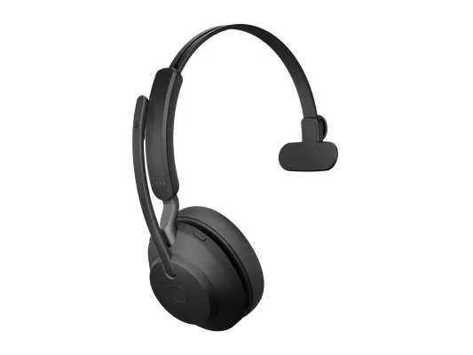 Jabra Evolve2 65 MS Stereo - Headset - på øret - Bluetooth - trådløs - USB-A - støjisolerende - sort - med opladningsstander - Certified for Microsoft Teams