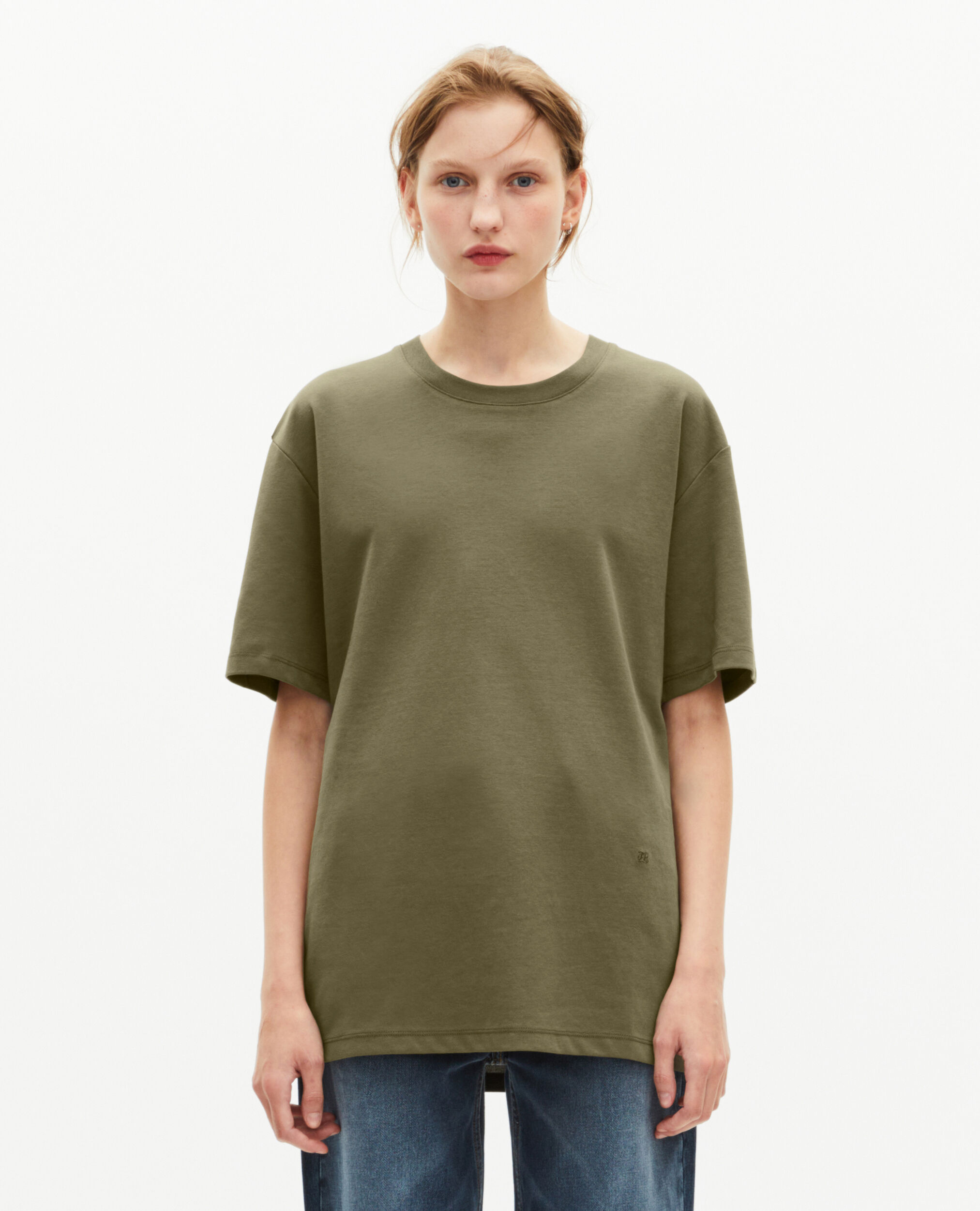 T-shirt Mixte droit uni kaki