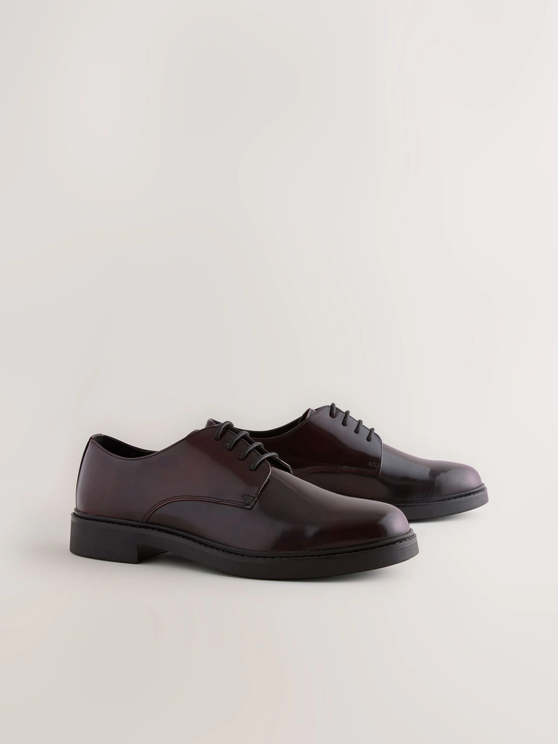 Bordeauxrood - Hi-Shine Leather Derby Shoes