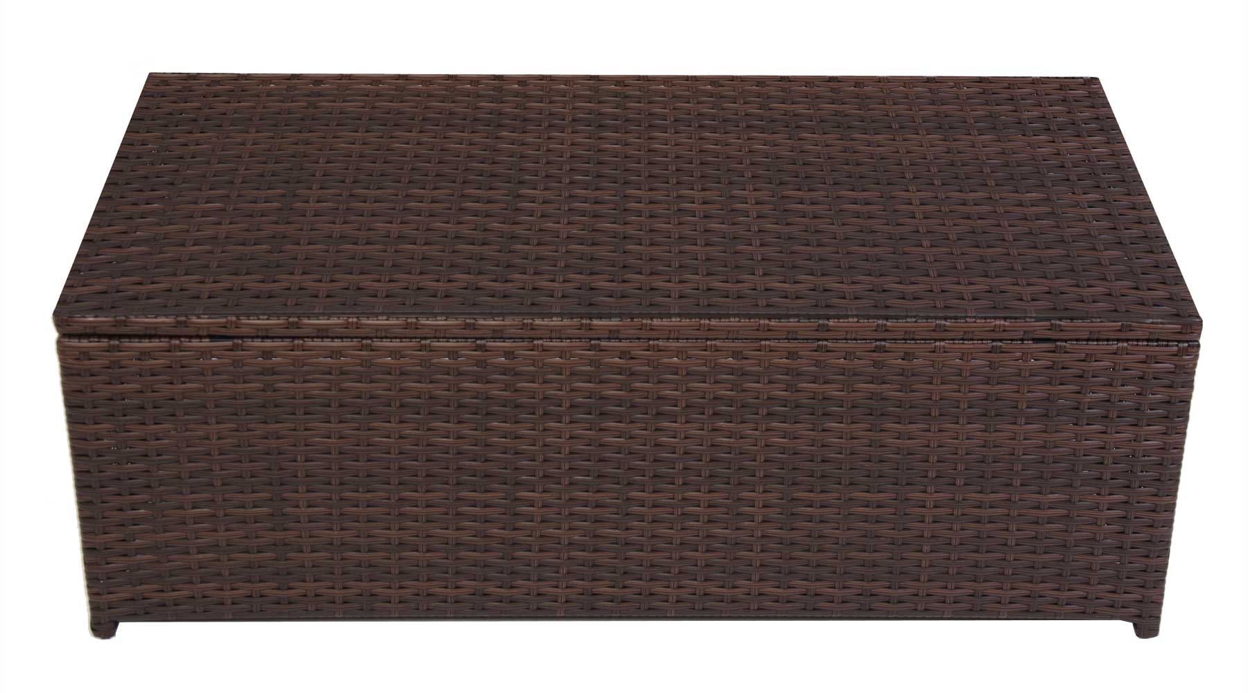Modulares Poly-Rattan Sofa RomV 39x110x58cm ~ braun-meliert, Couchtisch ohne Glasplatte