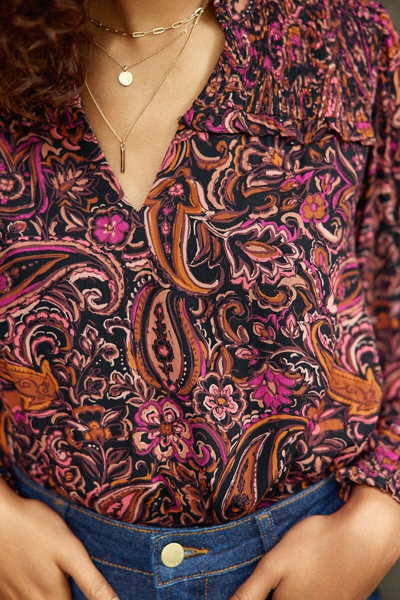 LA PETITE ETOILE<br>Blusa com decote em V e estampa floral FLOR