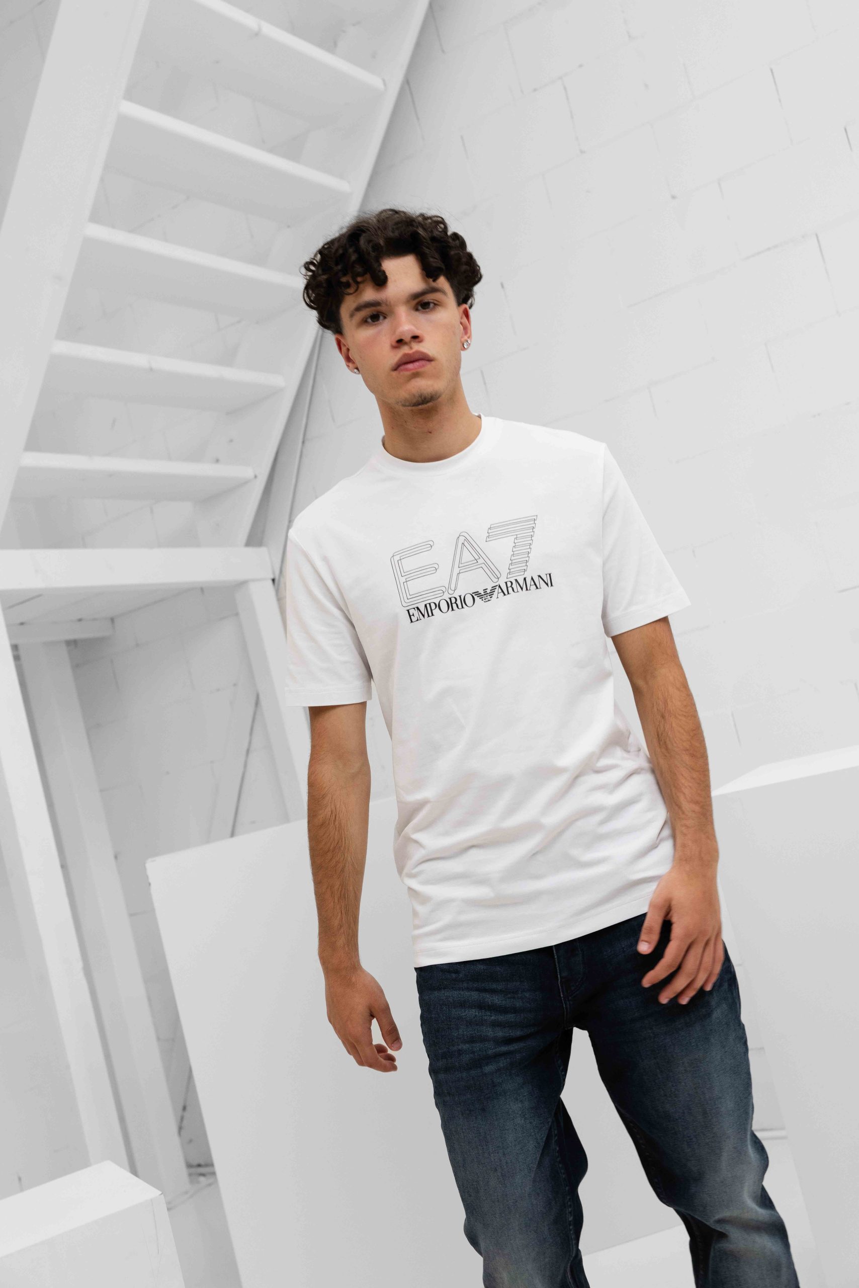 EA7 Emporio Armani 7M001308 T-Shirt Heren Wit