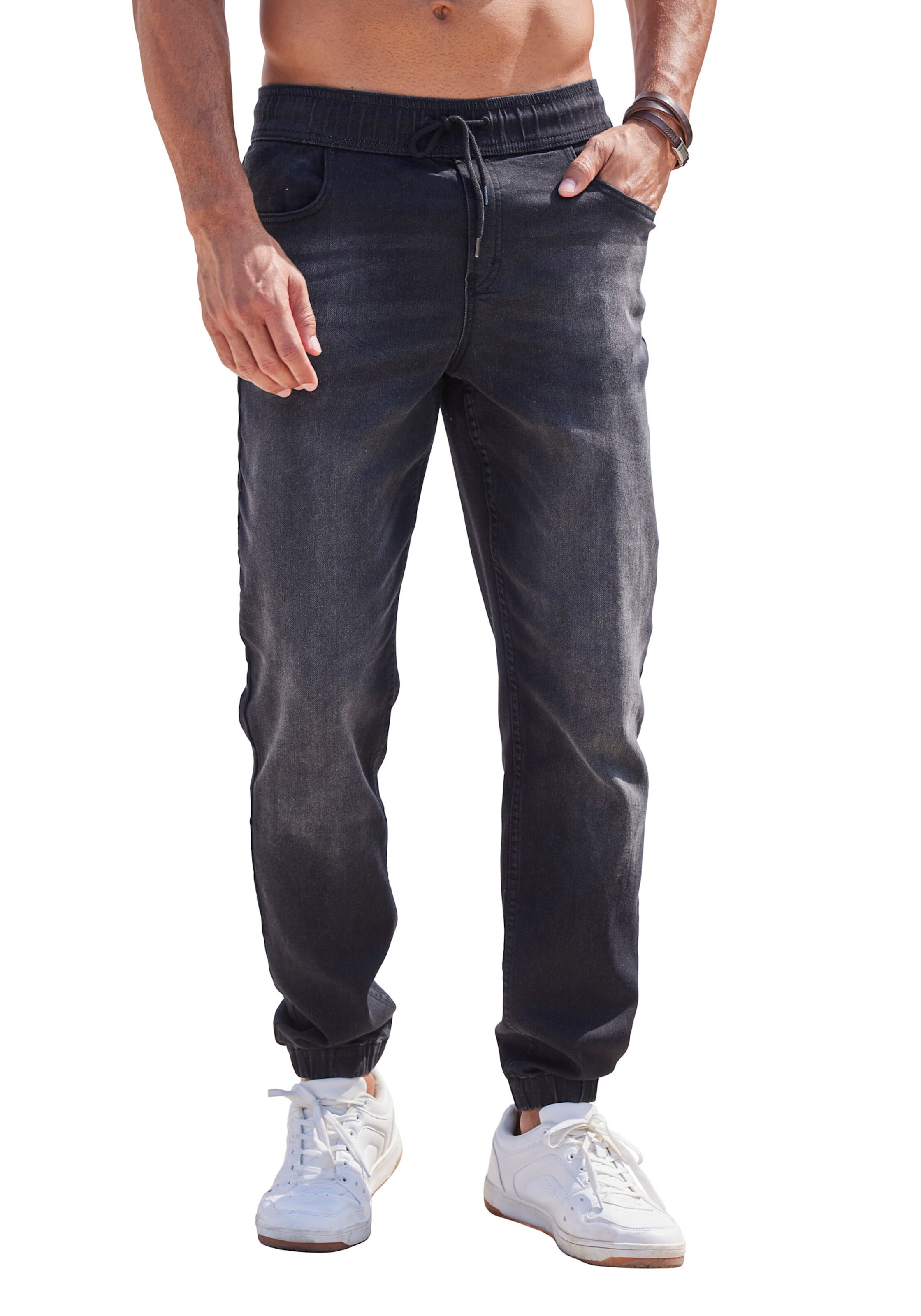 Jogg Pants in black-denim